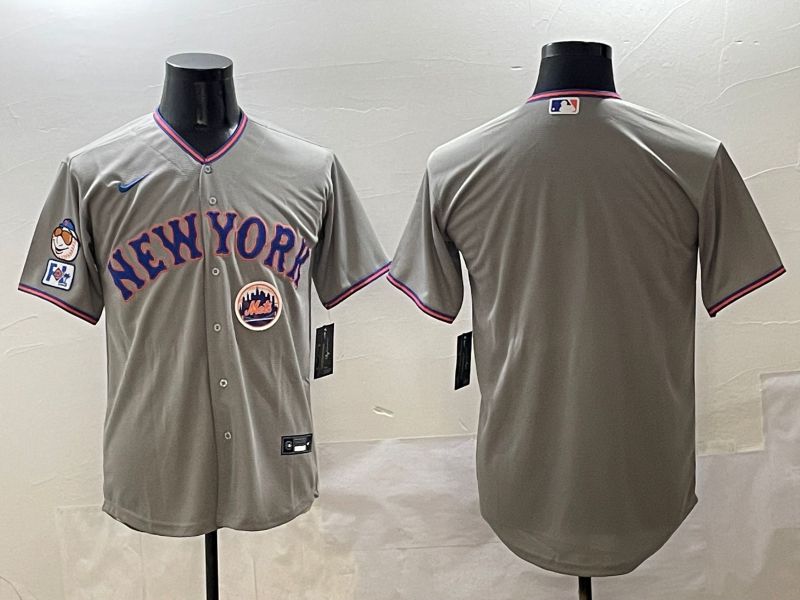 Men New York Mets Blank Grey Second generation 2025 Nike MLB Jersey style 6->new york mets->MLB Jersey
